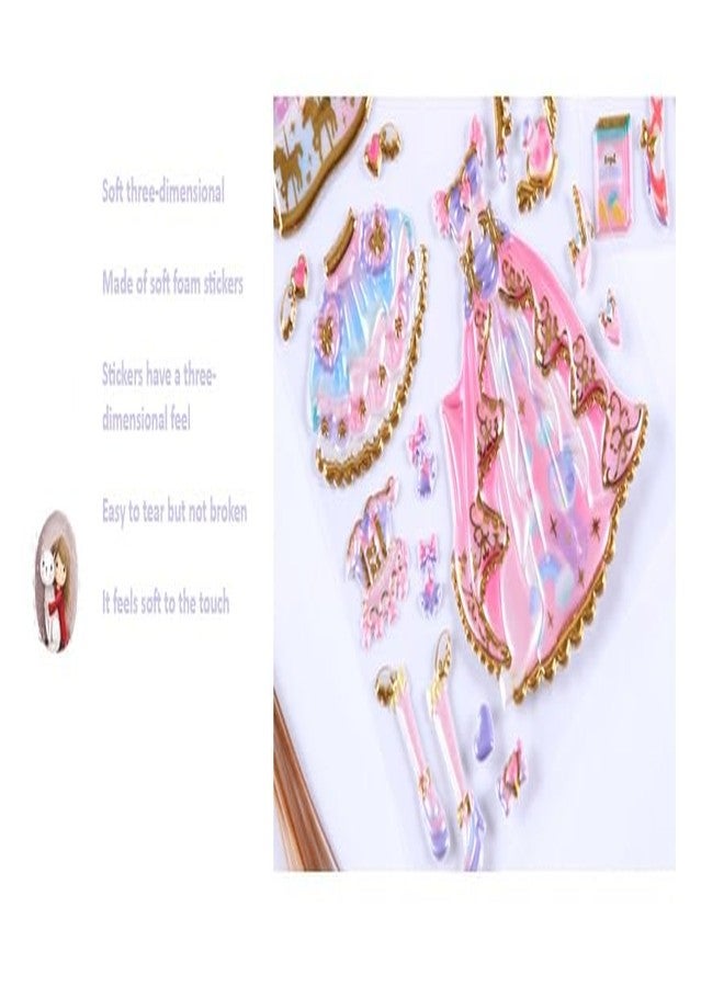 NVF 3D Puffy Princess Party Stickers Set for Kids - Dream Party Fairy Girl Stickers with Dresses & Accessories for Scrapbooking, Journals, School Projects & DIY Crafts - Image 5